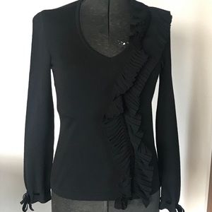 Escada Black Ruffle Sweater Size 34